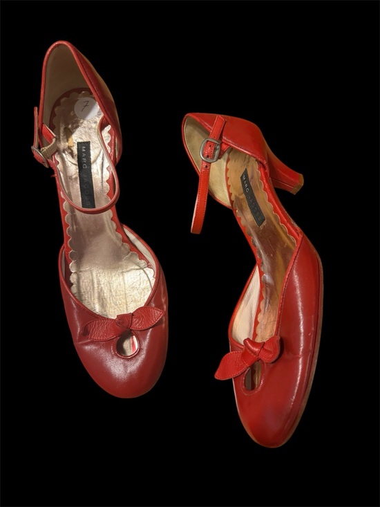 Marc Jacobs Shoes - Marc Jacobs Red Leather Mary Jane Heels with Bow size 8 in perfect condition